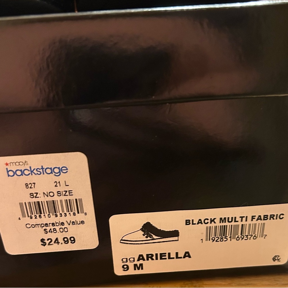 GBG Los Angeles Black Multi Fabric Mules